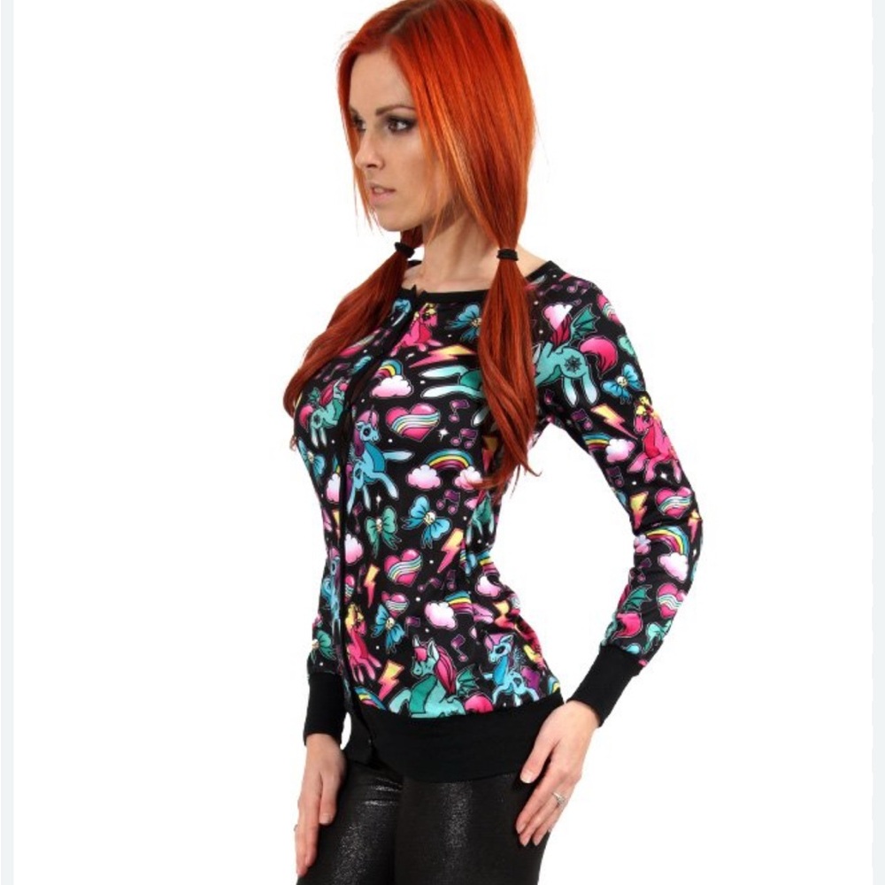 Colorful Unicorn Print Long Sleeve Top